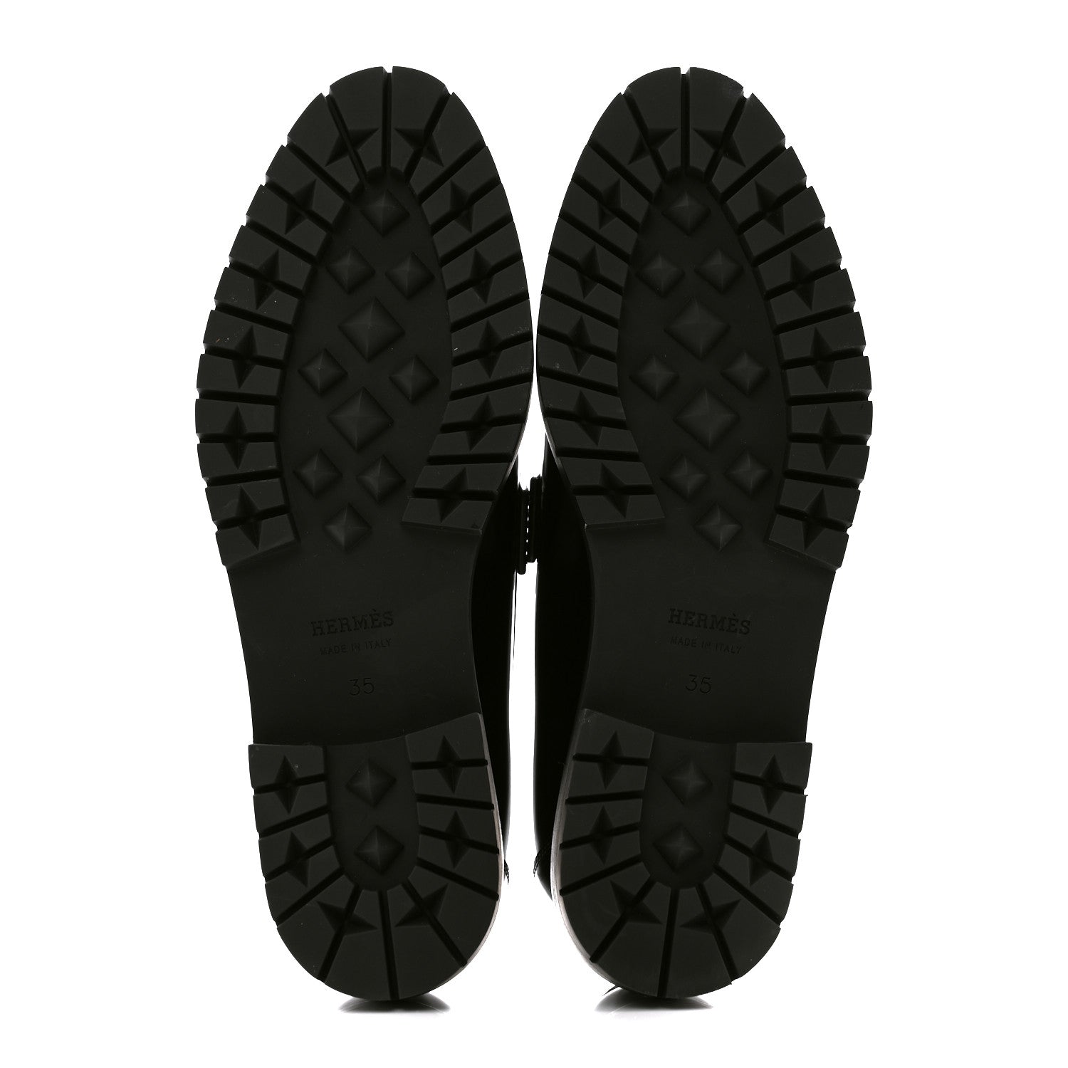 Hermes Glazed Calfskin Womens Faubourg Loafers 35 Black 5 of 9