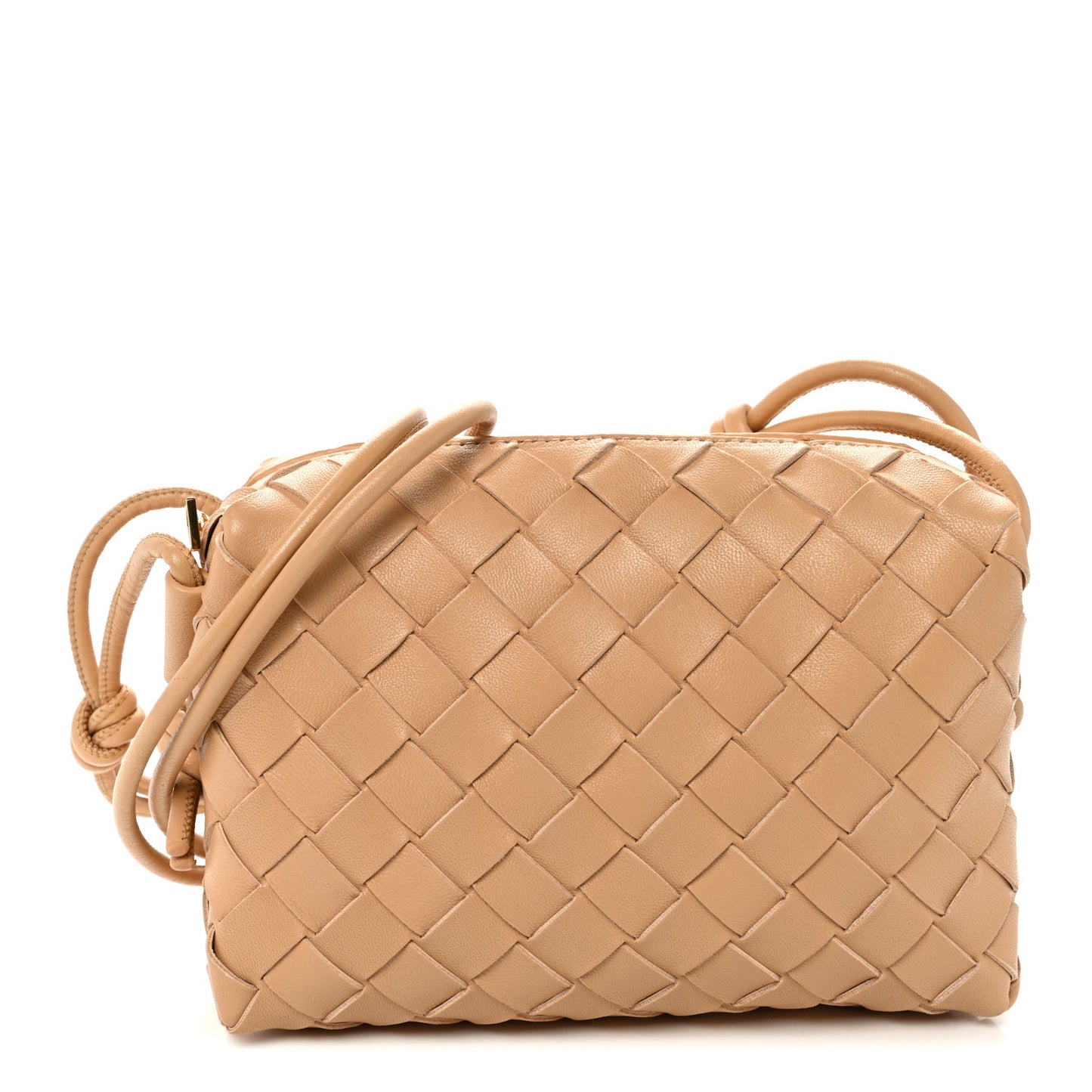 Nappa Intrecciato Mini Loop Camera Bag Almond