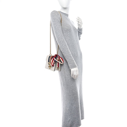 Gucci Calfskin Mini Sylvie Chain Shoulder Bag White 2 of 12