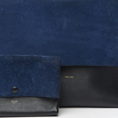 Celine Calfskin Suede All Soft Shoulder Bag Ocean Blue 7 of 9