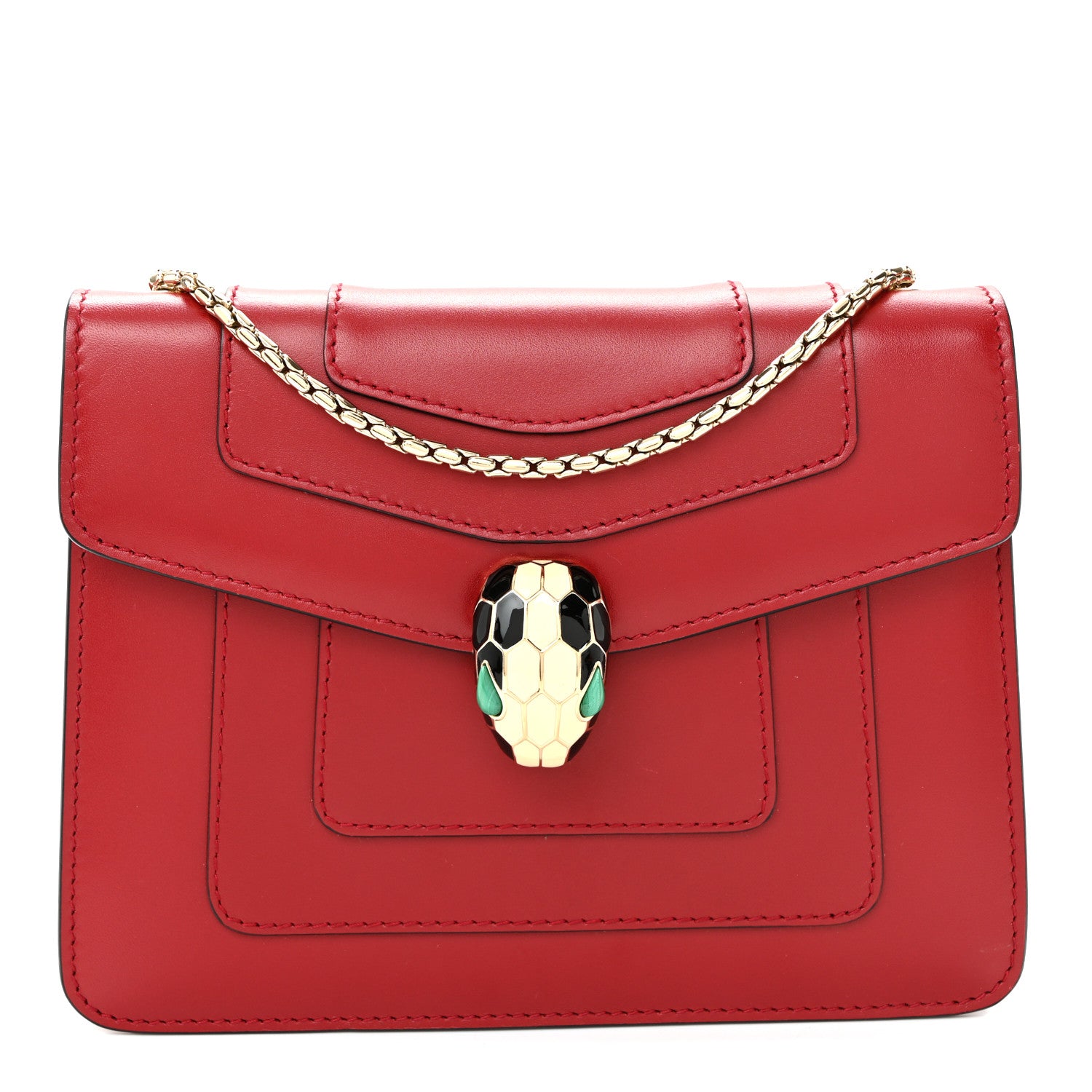 Bulgari Calfskin Serpenti Forever Crossbody Bag Red 1 of 10