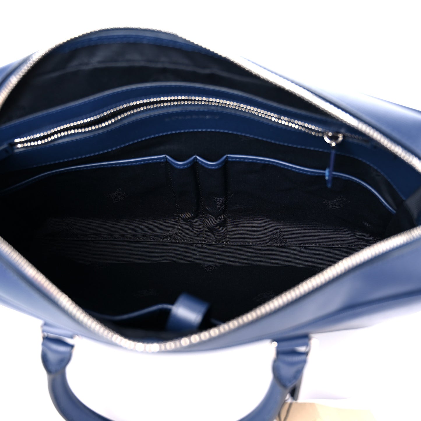 London Calfskin Ainsworth Briefcase Navy