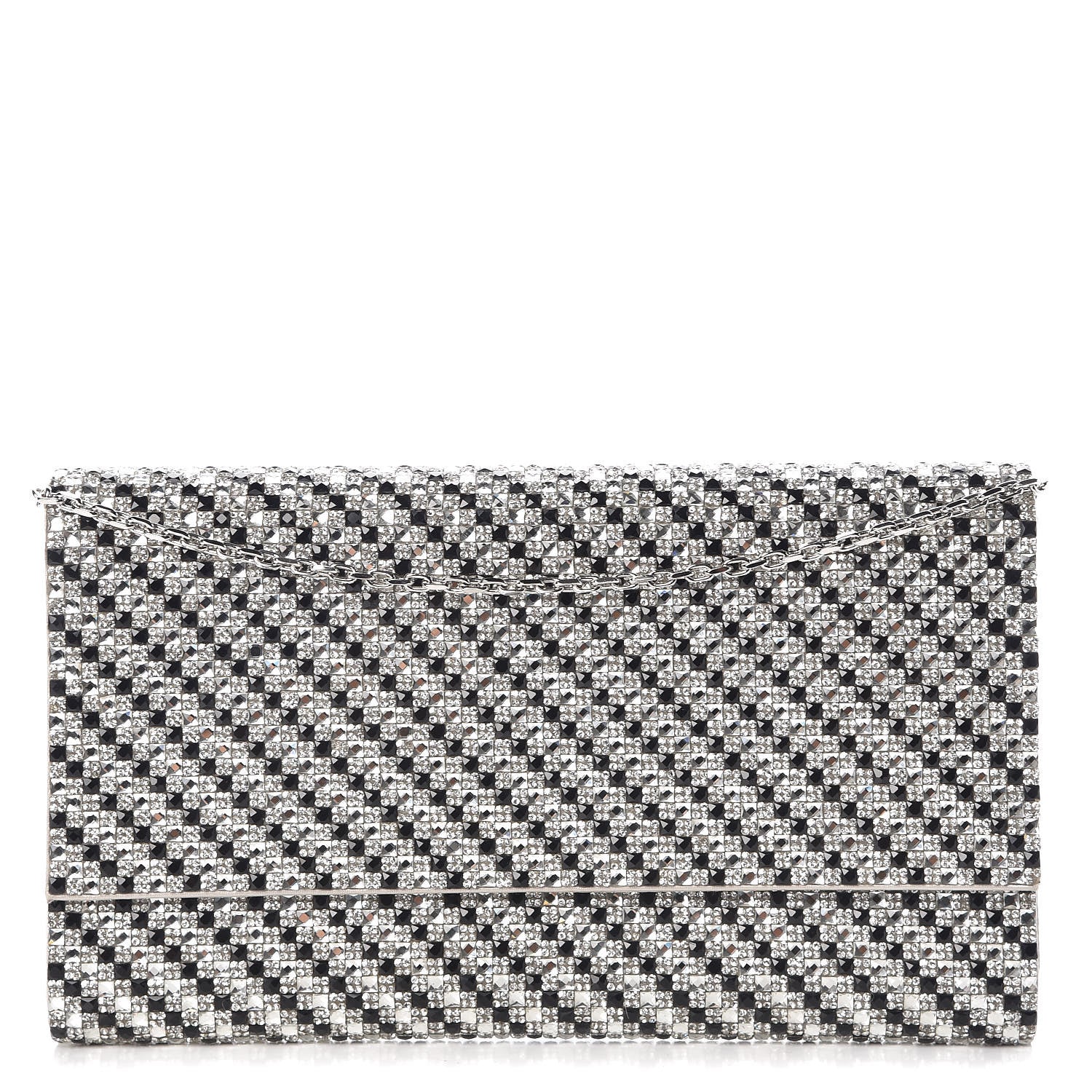 Judith Leiber Swarovski Crystal Ritz Fizz Clutch Silver Black 1 of 7
