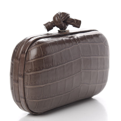 Bottega Veneta Crocodile Knot Clutch Brown 3 of 8