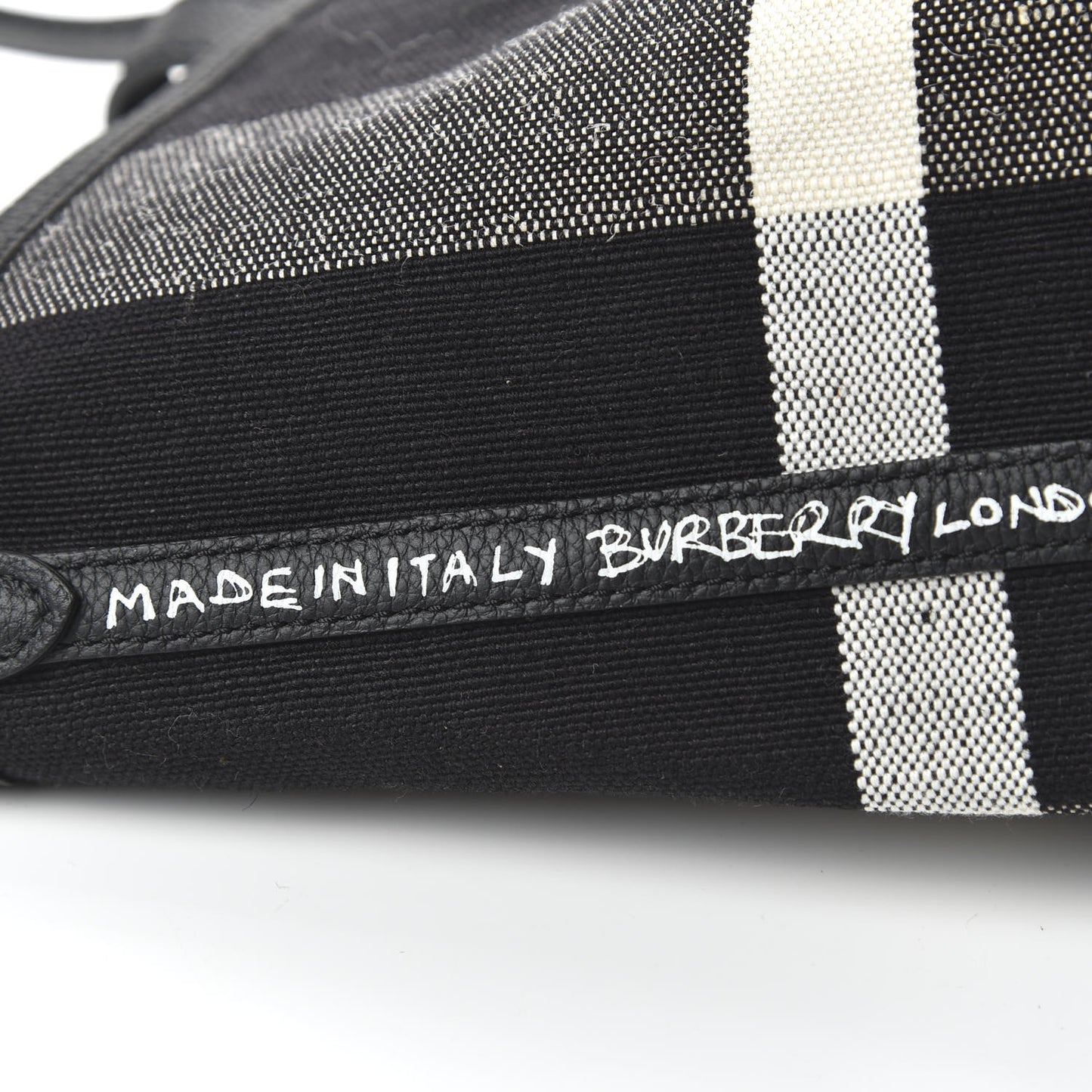 Coated Canvas Mega Check Medium Doodle Tote Black White