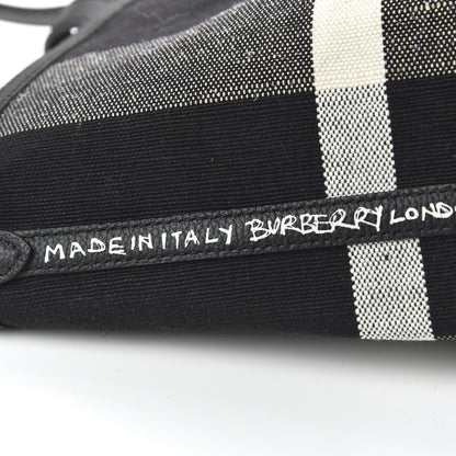 Burberry Coated Canvas Mega Check Medium Doodle Tote Black White 8 of 16