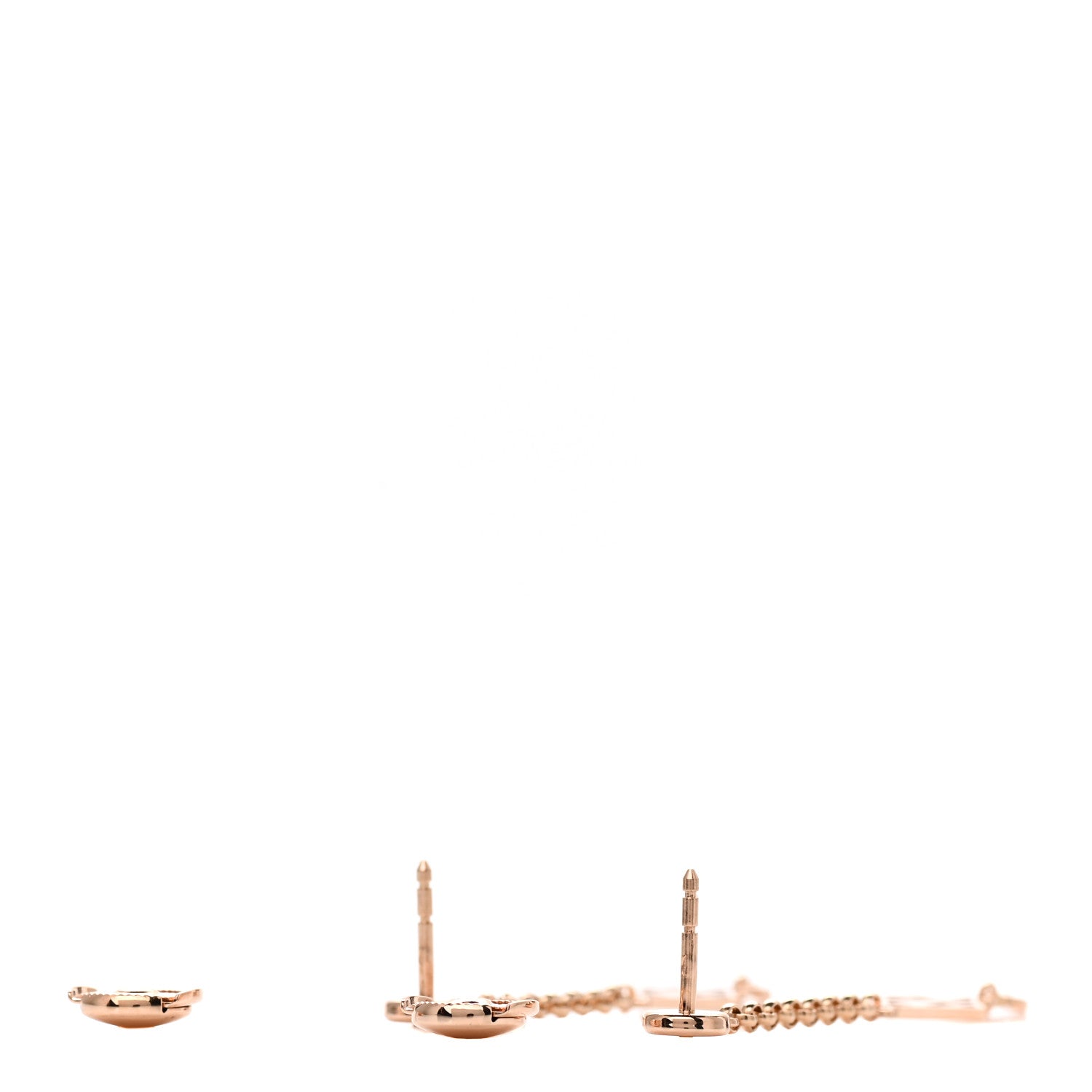 Hermes 18K Rose Gold Diamond Gambade Earrings 3 of 7