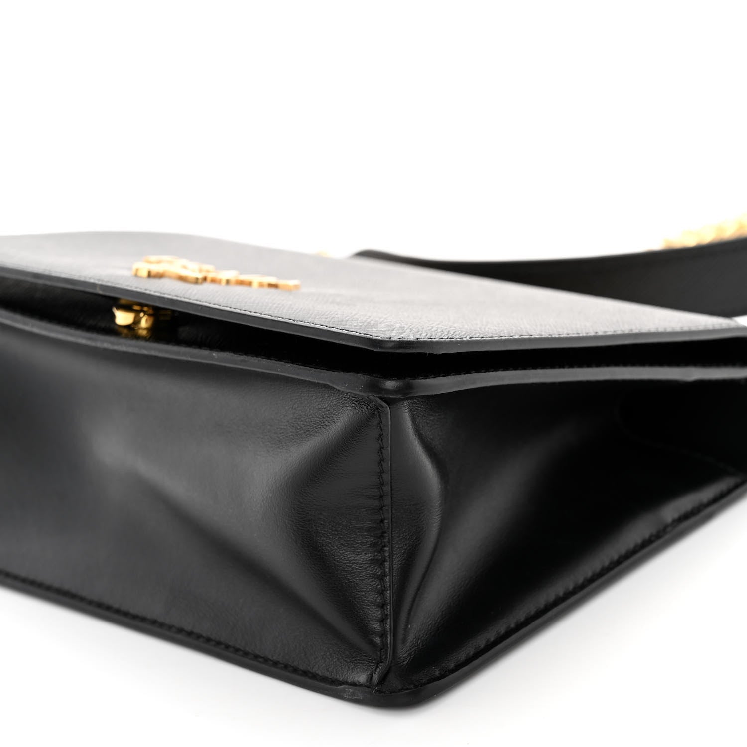 Prada Saffiano Soft Calfskin Chain Crossbody Bag Black 8 of 8