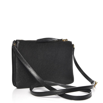 Miu Miu Goatskin Madras Double Zip Crossbody Bag Nero Black 3 of 8