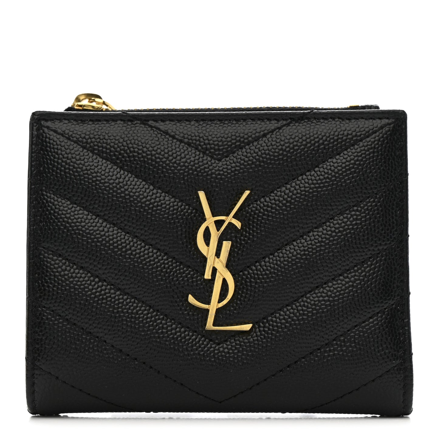 Grain De Poudre Matelasse Chevron Monogram Zipped Card Case Black