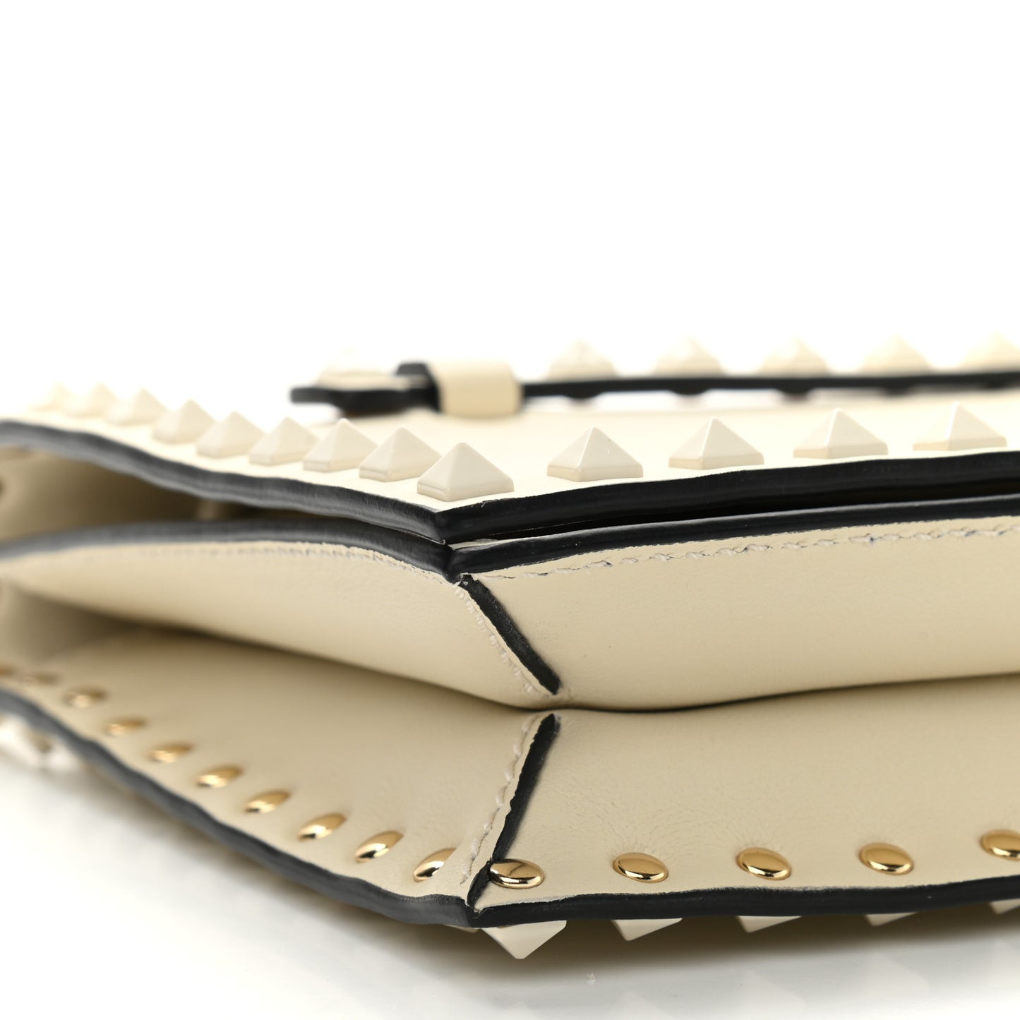 Nappa Rockstud Wristlet Clutch White