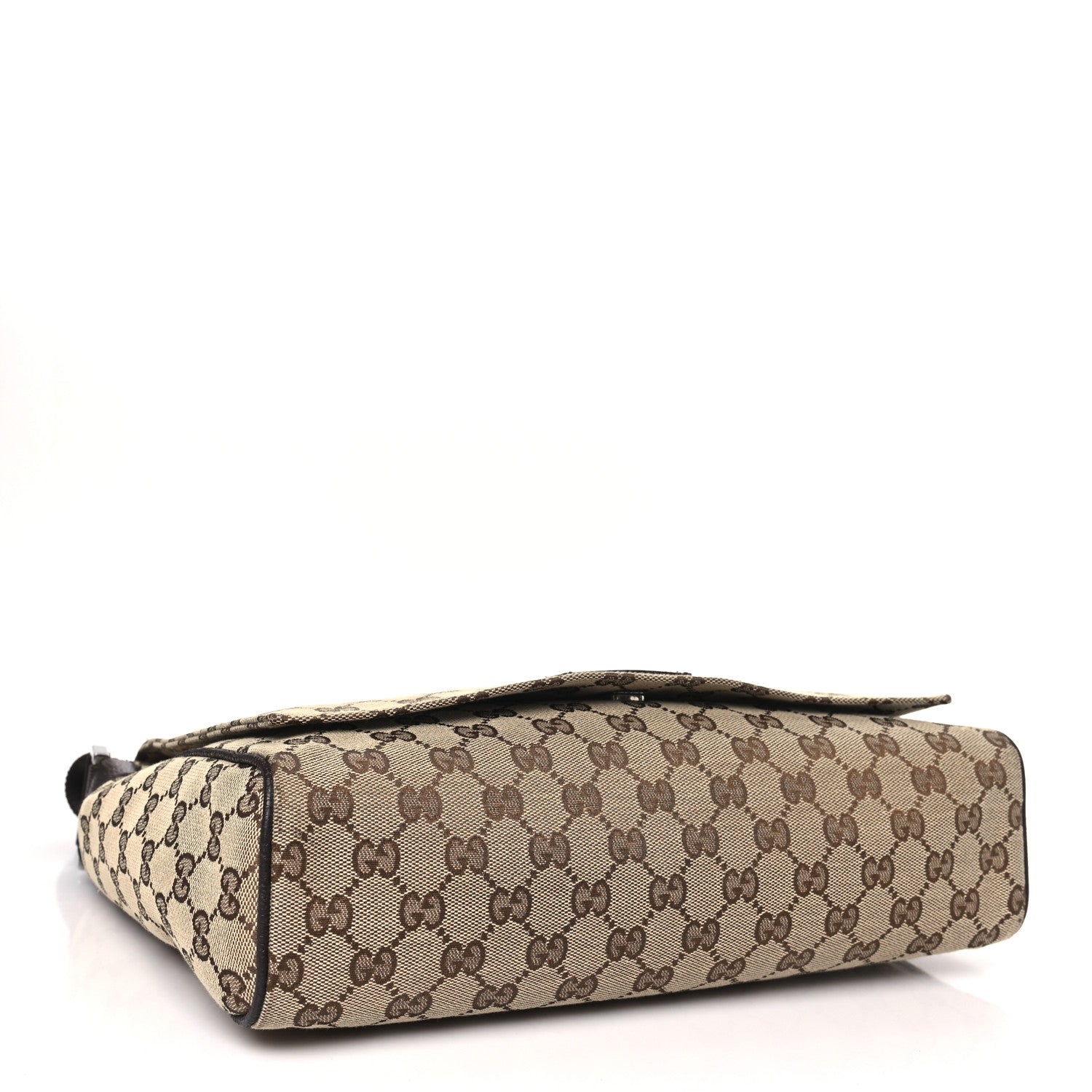 Gucci Monogram Small Flap Messenger Bag Beige Dark Brown 4 of 10