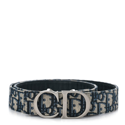 Christian Dior Oblique 35mm Belt 95 38 Blue Multi 1 of 5