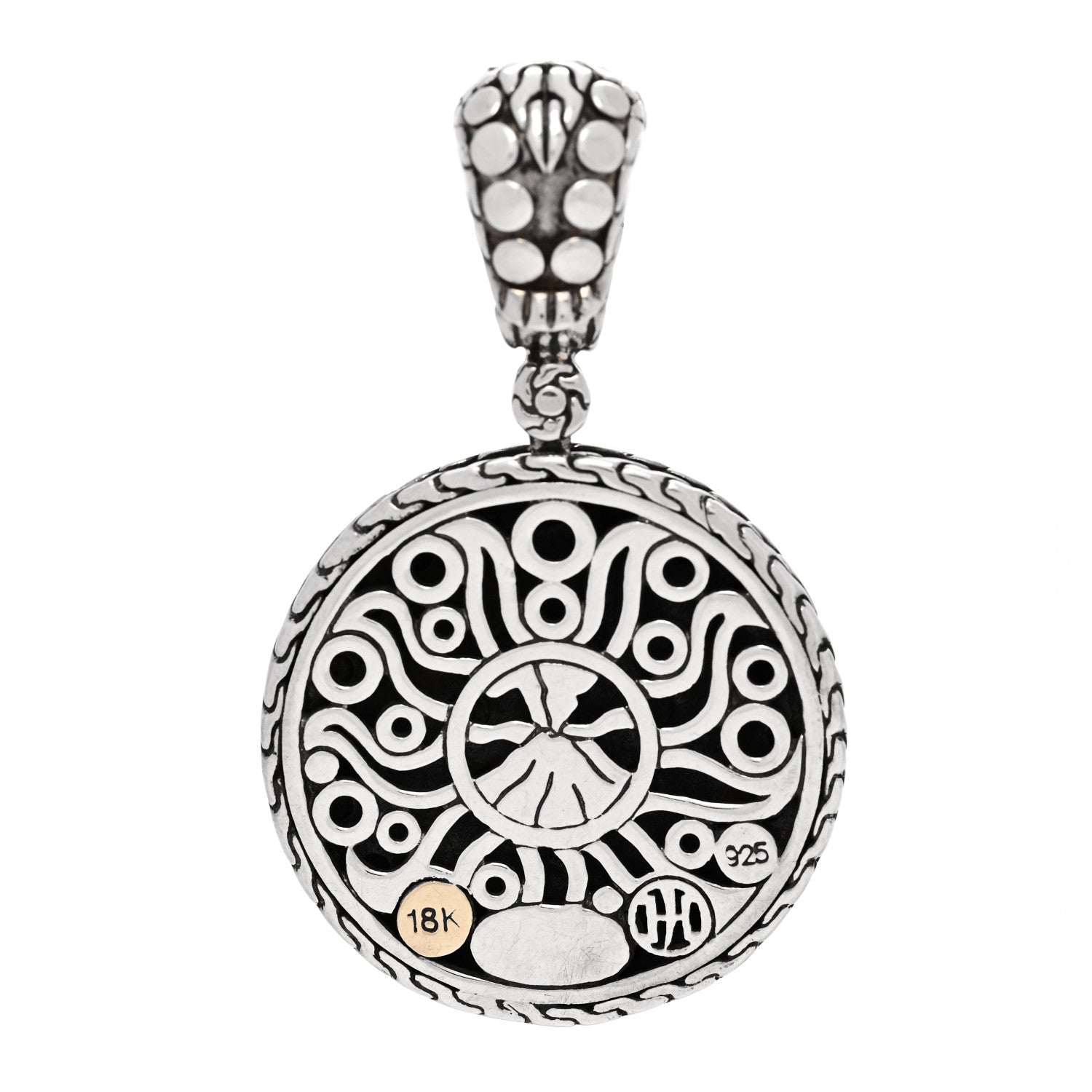 John Hardy Sterling Silver 18K Yellow Gold Dot Enhancer Pendant 3 of 4
