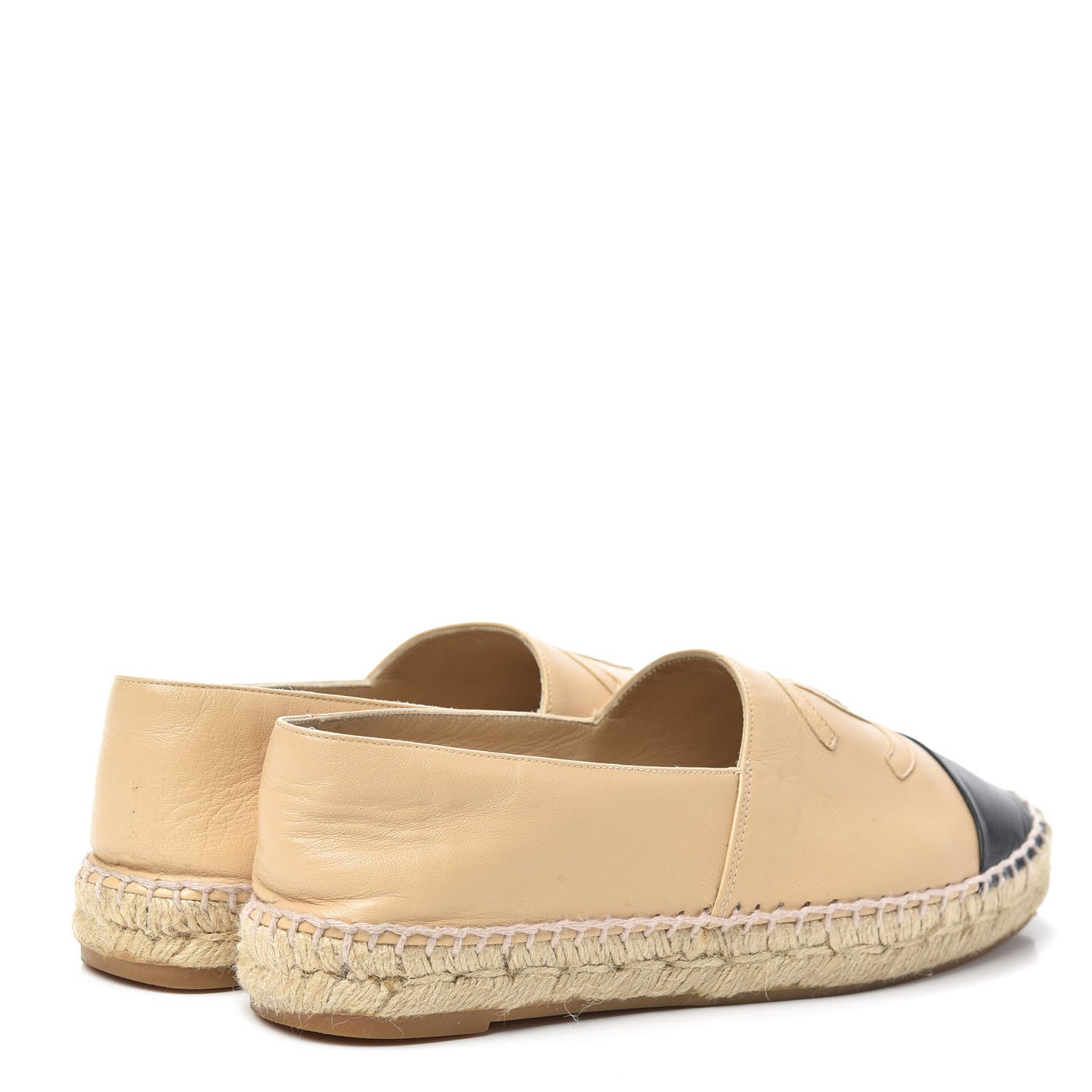 Lambskin CC Espadrilles 37 Beige Black