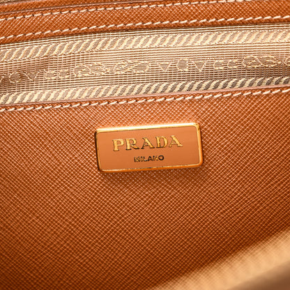 Prada Saffiano Lux Galleria Front Pocket Tote Caramel 7 of 11