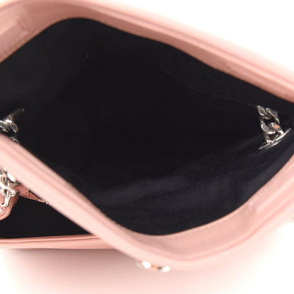 Saint Laurent Grain De Poudre Small West Hollywood Monogram Fold-Over Bag Pale Blush 6 of 9