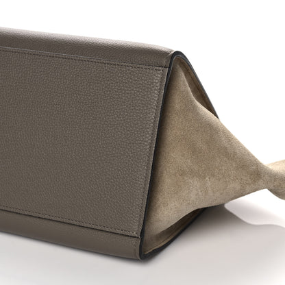 Celine Drummed Calfskin Suede Large Trapeze Souris 8 of 9