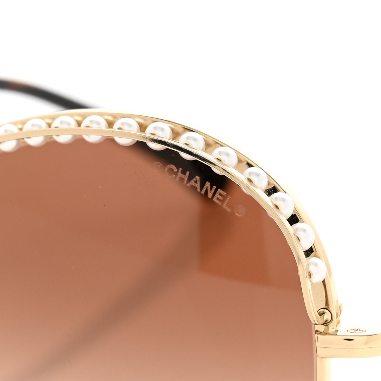 Metal Pearl Sunglasses 4246-H Silver Beige