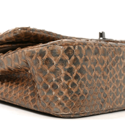 Chanel Metallic Snakeskin Medium Double Flap Beige 9 of 13
