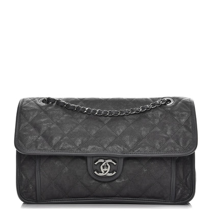 Chanel Caviar Quilted Large French Riviera Flap Dark Grey 1 of 12