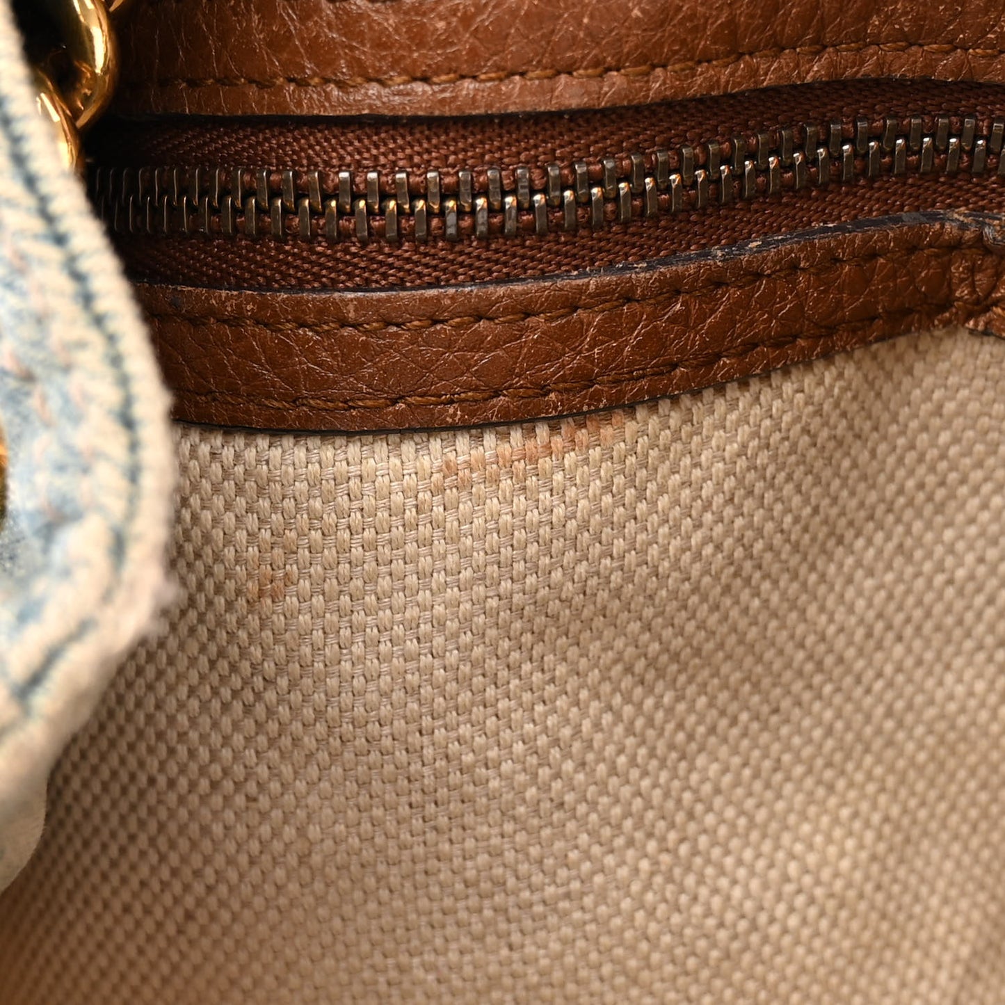 Denim Soho Chain Shoulder Bag Blue
