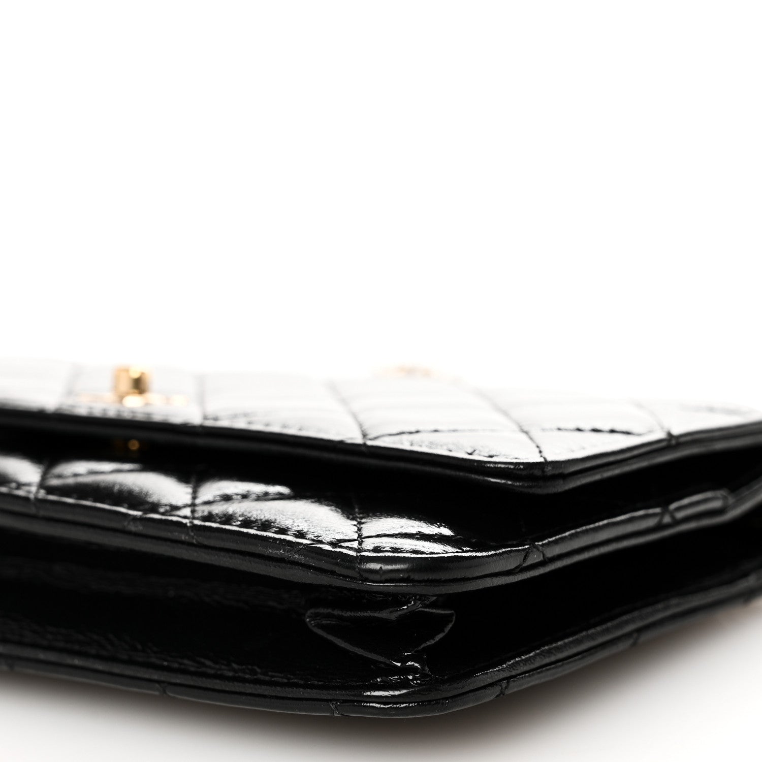 Chanel Shiny Calfskin Quilted Pearl Charms Wallet On Chain WOC Black 11 of 11