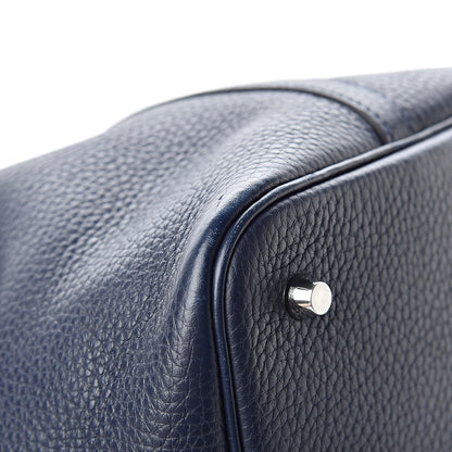 Hermes Taurillon Clemence Swift Eclat Picotin Lock 22 MM Bleu Nuit Bleu Electrique 9 of 12
