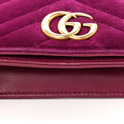 Gucci Velvet Matelasse GG Marmont Mini Bag Fuchsia Violet Cyclamen 14 of 18