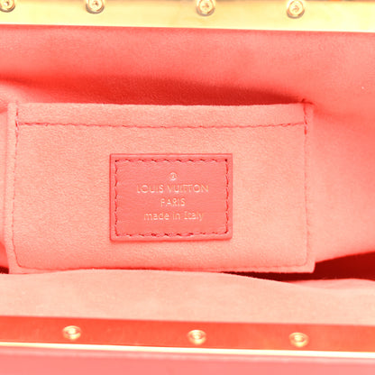 Louis Vuitton Calfskin Nanogram Embossed Clutch Red 5 of 8