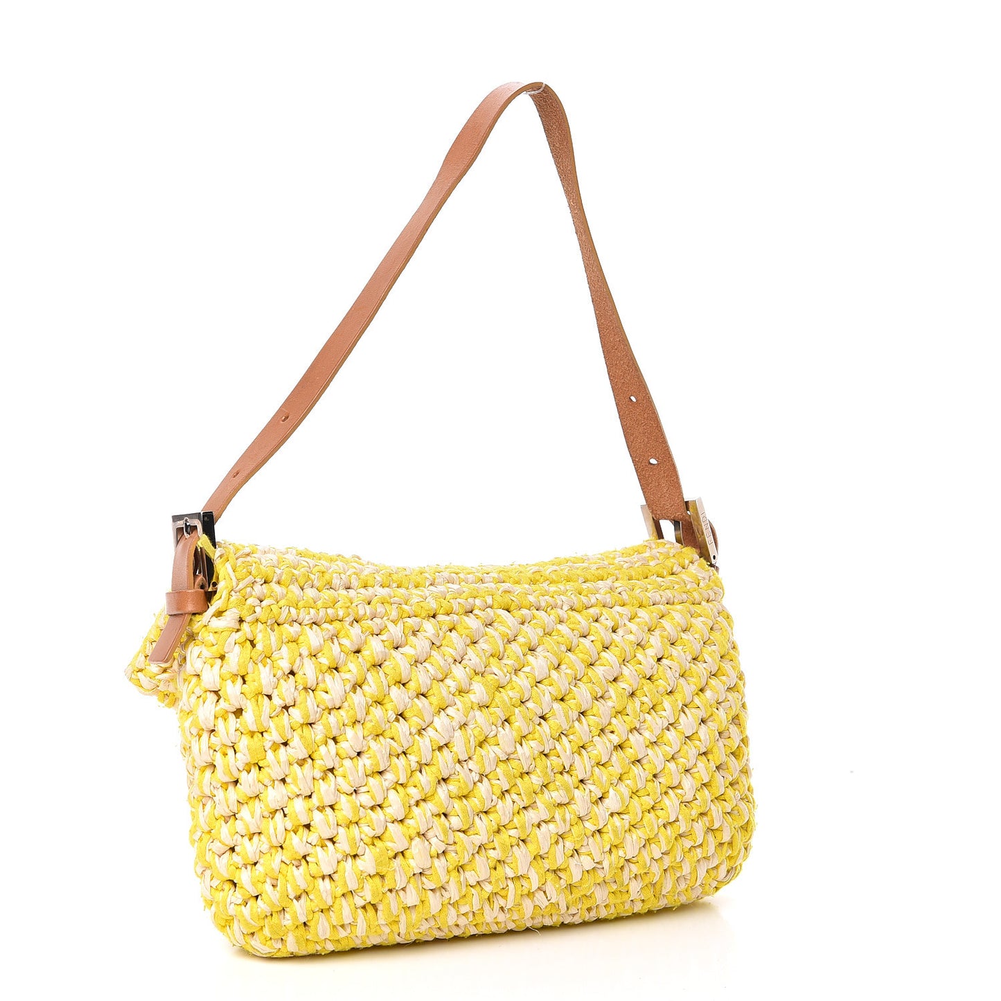 Woven Straw Baguette Yellow