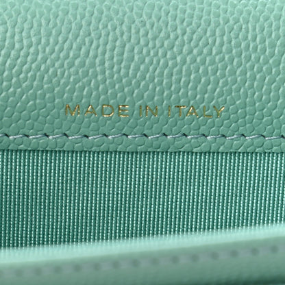 Chanel Caviar Quilted Flap Card Holder Wallet Light Green 7 of 9