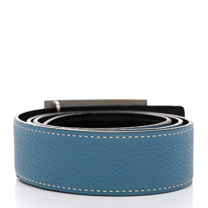 Hermes Box Togo Collier De Chien CDC Belt 95 38 Blue Jean 2 of 8