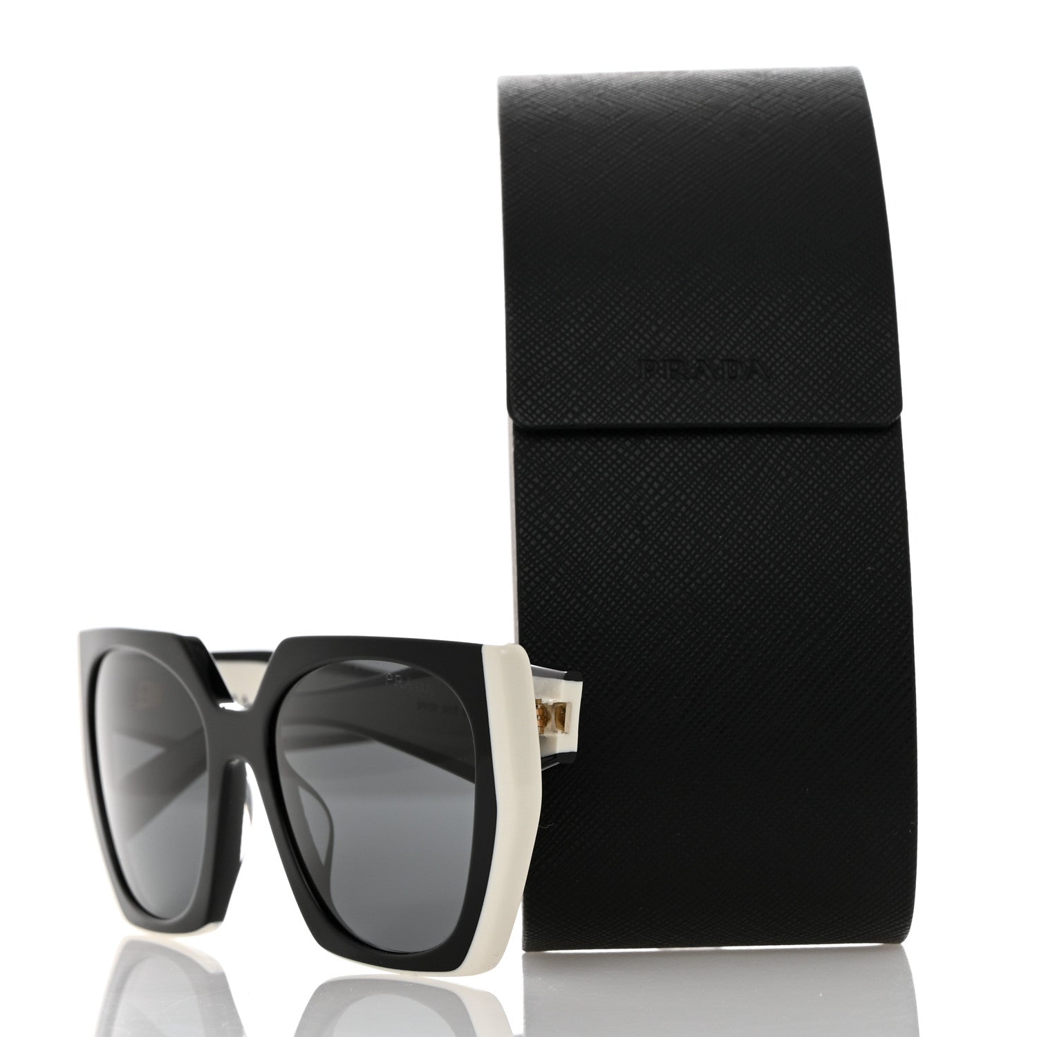 Prada Acetate Sunglasses SPR 15W Black White 8 of 8