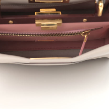Fendi Vitello Seta Shiny Nappa Medium Peekaboo Iconic Satchel Grigio Polvere Bois de Rose 6 of 13