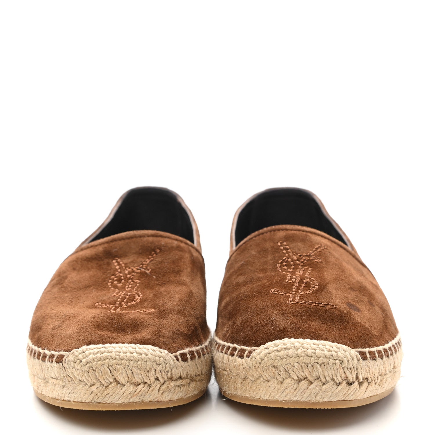 Saint Laurent Suede Monogram Espadrilles 38 Brown 2 of 8