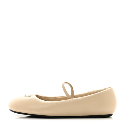 Prada Nappa Soft Padded Triangle Ballet Flats 38 Deserto 1 of 9