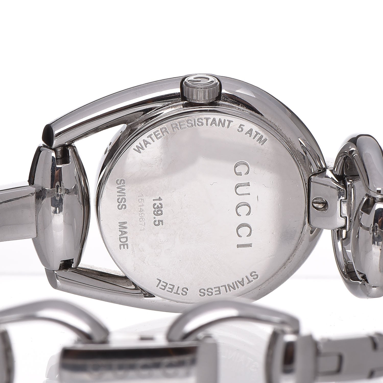 Gucci Stainless Steel Diamond Pave Mother of Pearl 28mm Horsebit Quartz Watch 5 of 7