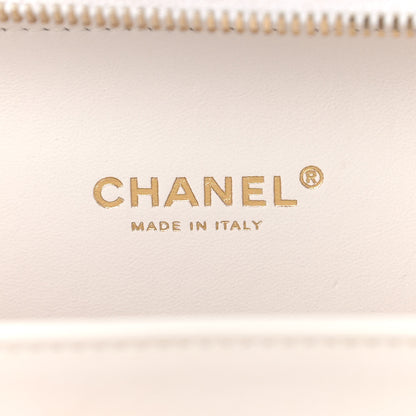 Chanel Goatskin Quilted Small CC Filigree Vanity Case White 6 of 9