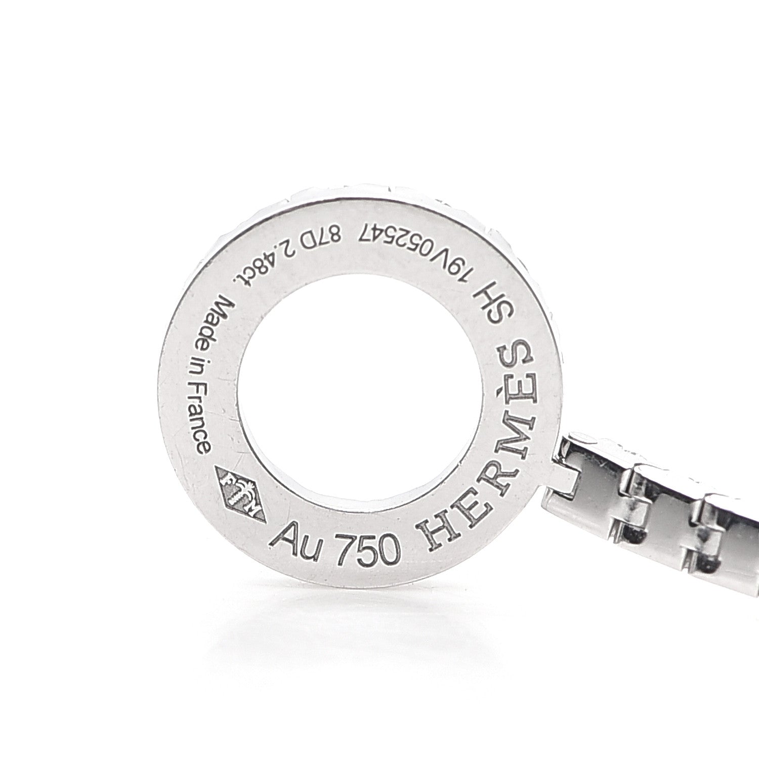 Hermes 18K White Gold Diamond Finesse Link Bracelet SH 4 of 5