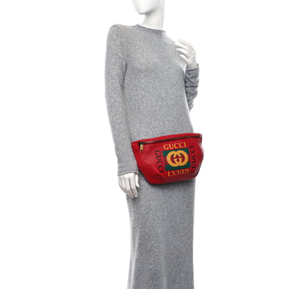 Gucci Grained Calfskin Logo Belt Bag Hibiscus Red 2 of 9