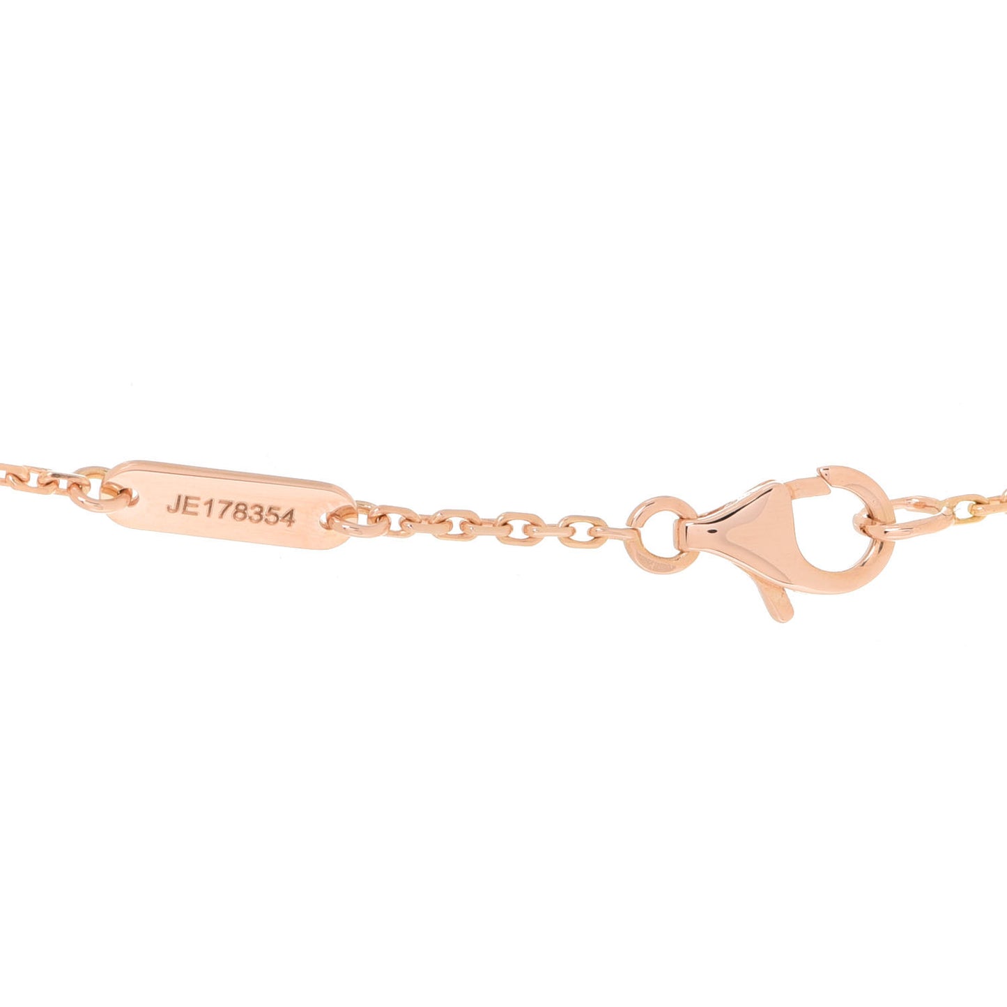 18K Rose Gold Diamond Grey Mother of Pearl Vintage Alhambra Pendant Necklace