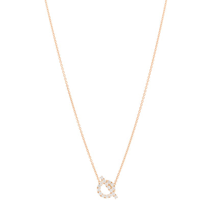 Hermes 18K Rose Gold Diamond Finesse Pendant Necklace 1 of 6