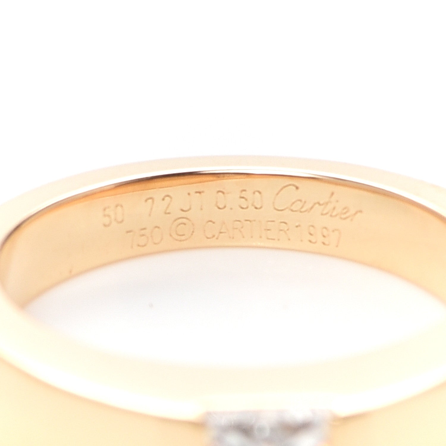 Cartier 18K Yellow Gold Diamond .50ct Tank Solitaire Ring 50 5.25 4 of 5