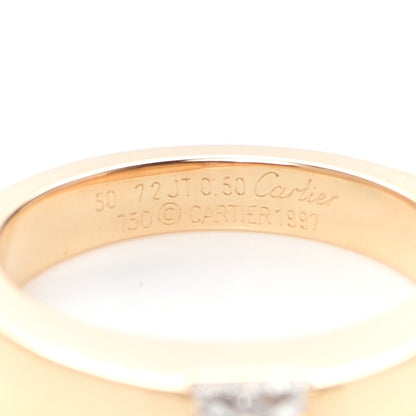 Cartier 18K Yellow Gold Diamond .50ct Tank Solitaire Ring 50 5.25 4 of 5