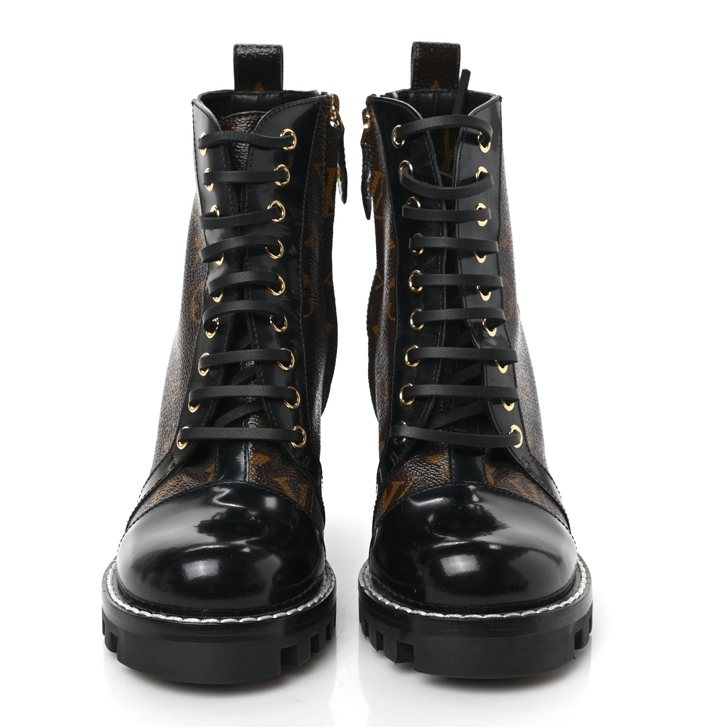 Louis Vuitton Patent Calfskin Monogram Star Trail Ankle Boots 36 Black 2 of 8