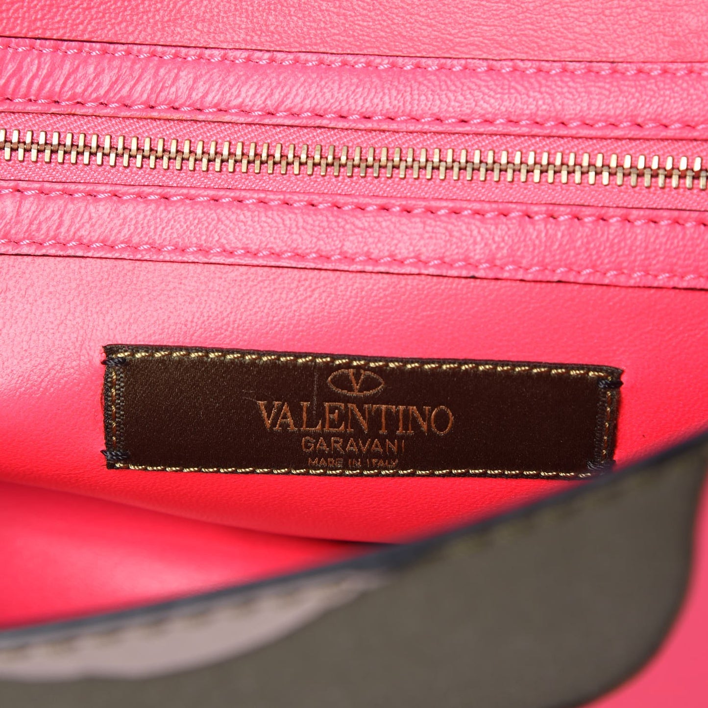 Nappa Canvas Camouflage Medium Glam Lock Rockstud Flap Fuxia Fluo