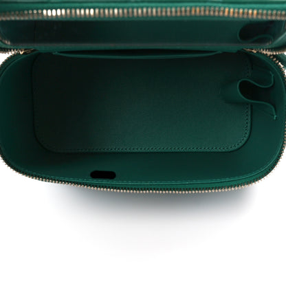 Chanel Lambskin Quilted Small Top Handle Vanity Case With Chain Green 5 of 11