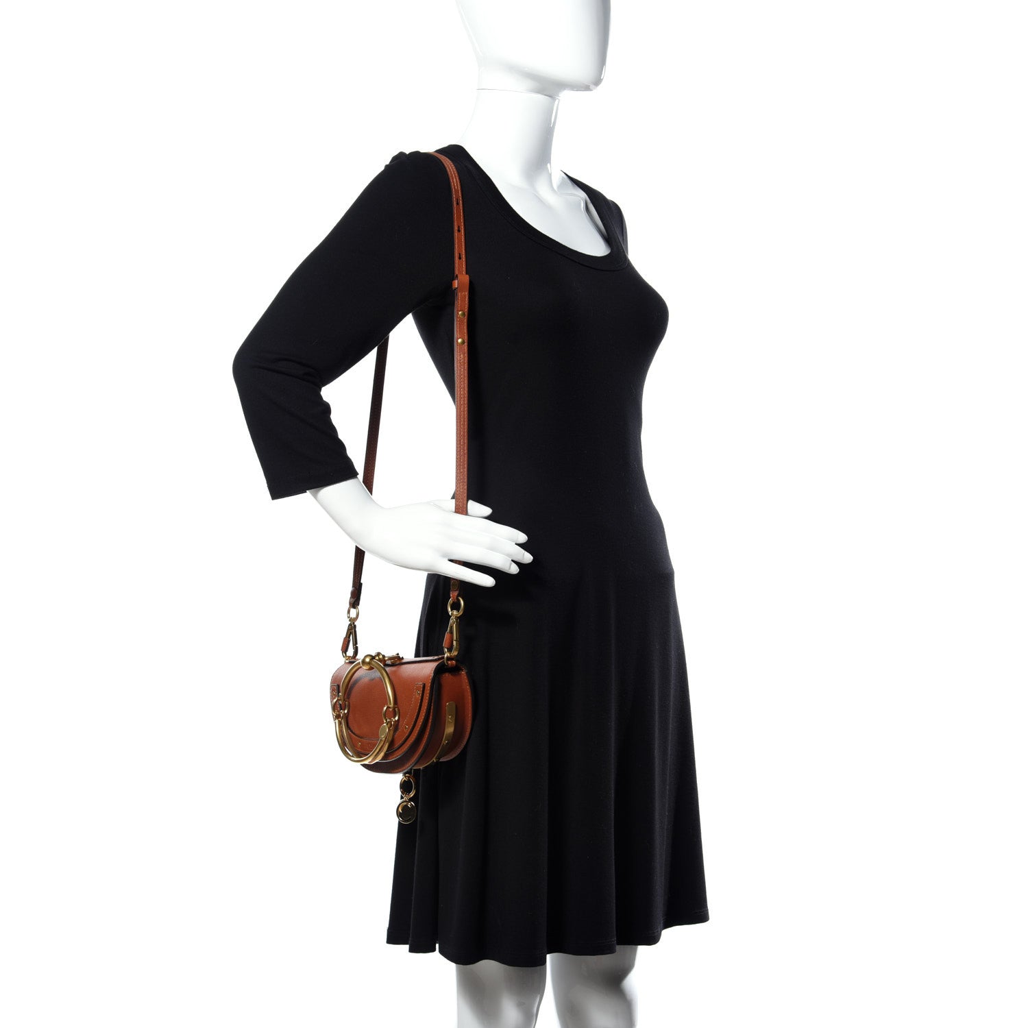 Chloe Calfskin Small Nile Bracelet Minaudiere Bag Caramel 2 of 11