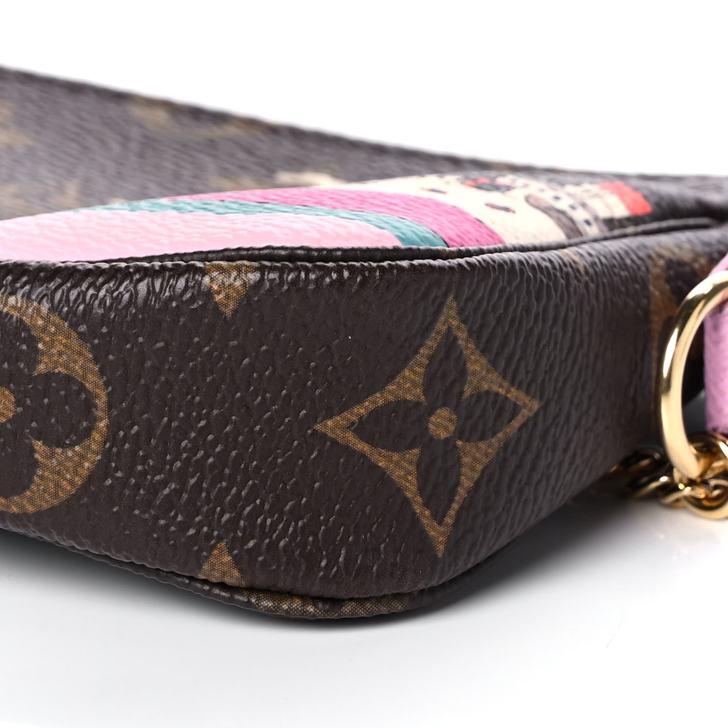Louis Vuitton Monogram 2016 Christmas Animation Mini Pochette Accessories Rose Ballerine 10 of 12